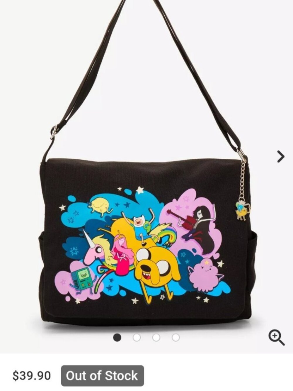 NWT Hot Topic Adventure Time Messenger Bag w/ Adjustable Shoulder Strap